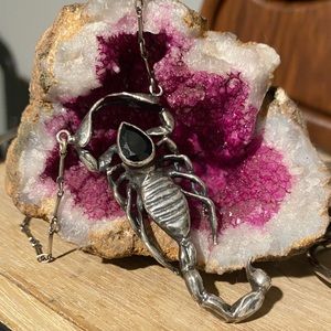 Bloodmilk medium selket onyx sterling silver necklace 18” chain